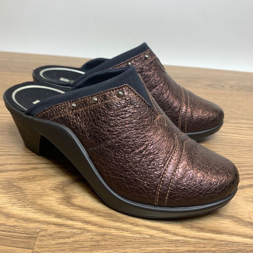 Romika Mokassetta Womens Size 36 Brandy Leather‎ Clogs Heels Comfort Shoes NEW